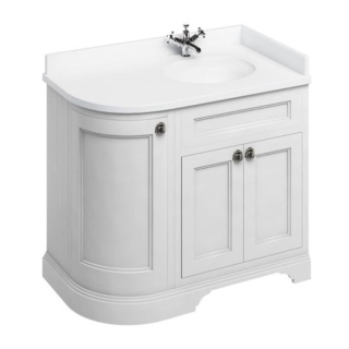 Burlington Curved Vanity Unit RH, 100cm with Minerva Worktop & Basin